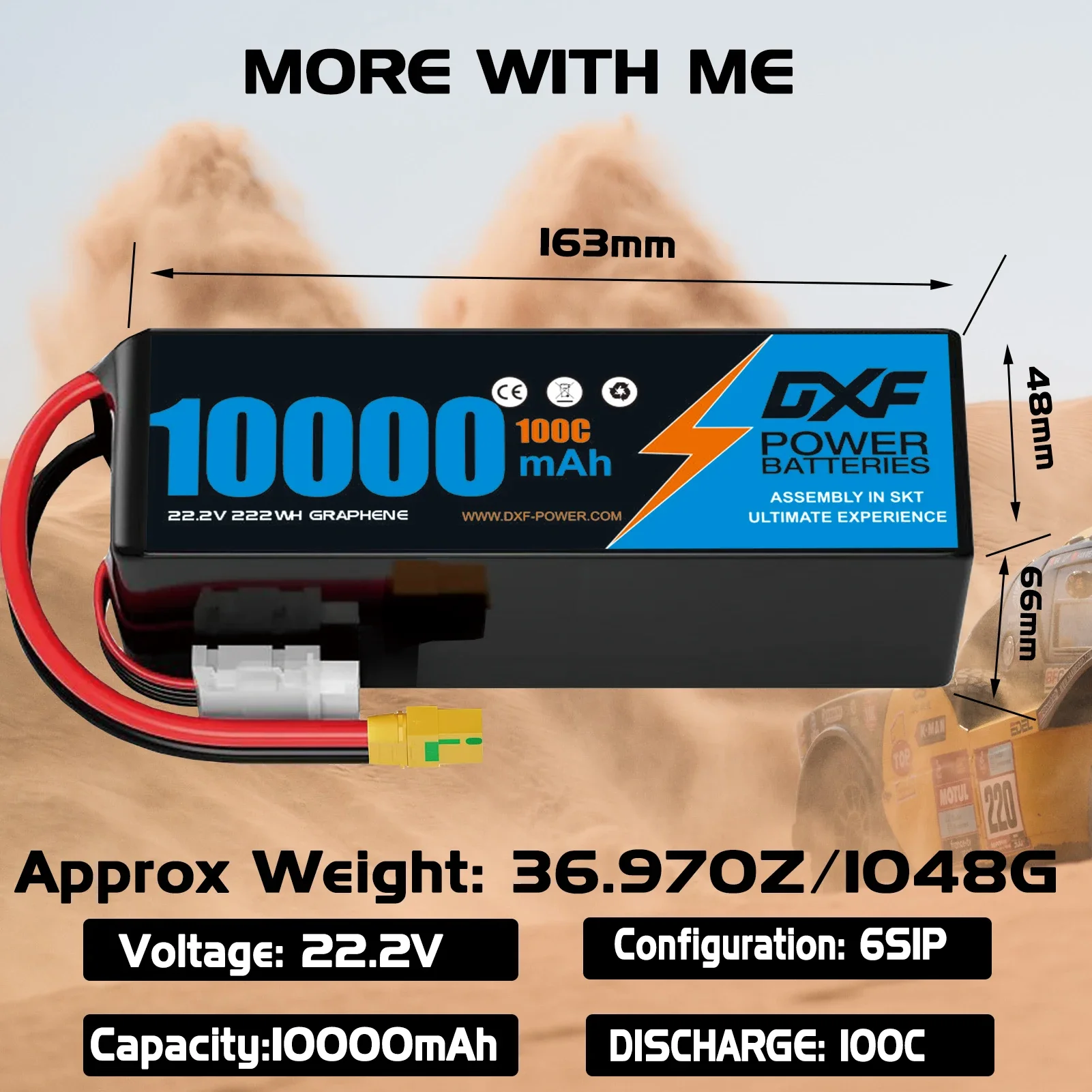 Batería Lipo DXF 6S 10000mAh 2 - 6S Lipo Battery 22.2V 5000Mah reseña y precio