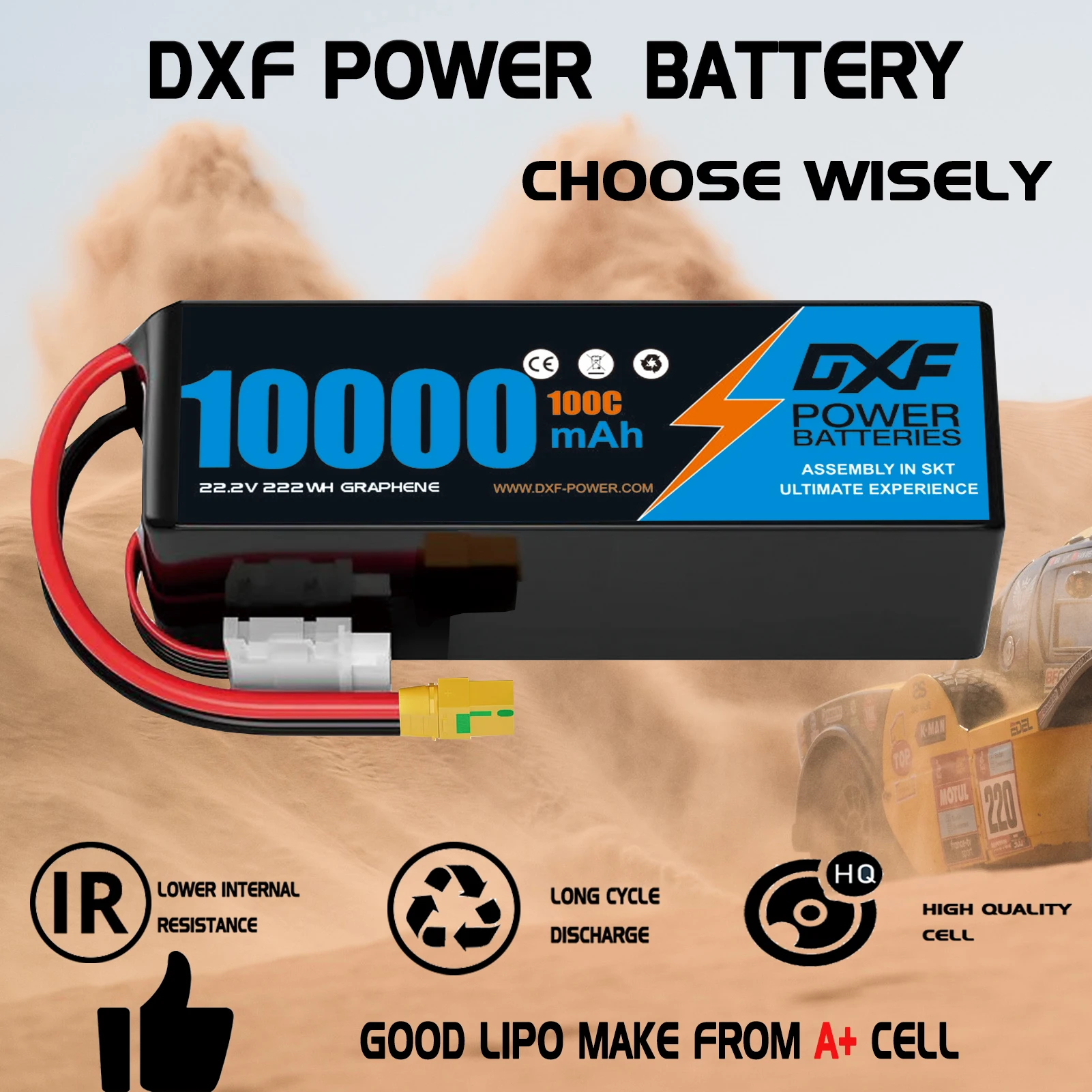 Batería Lipo DXF 6S 22.2V 100C - 6S Lipo Battery 22.2V 5000Mah reseña y precio